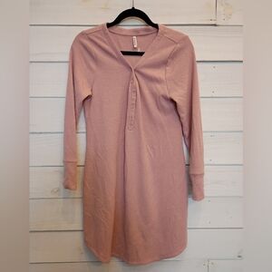 Soma Blush Long Sleeve Henley Nightshirt